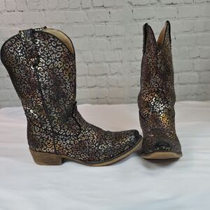 Roper Kids Riley Leopard Western Boots Size 13 Girls